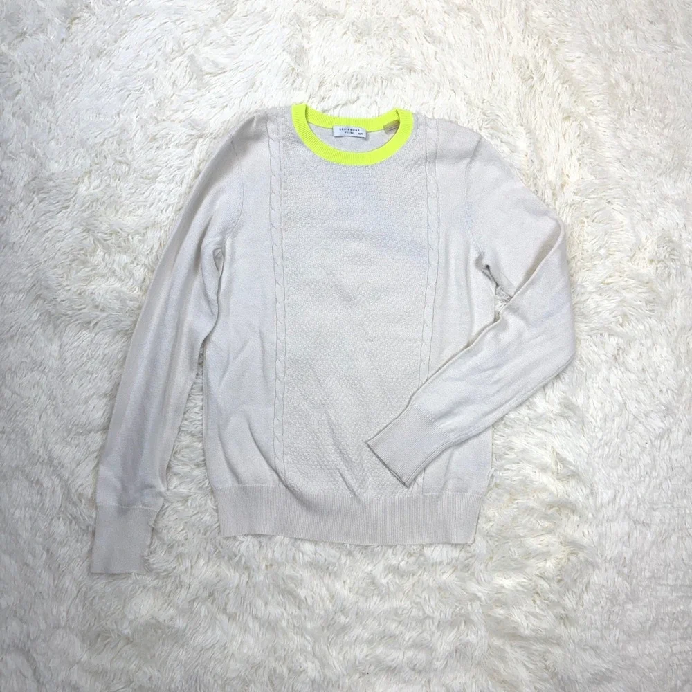 Equipment Sweater Womens XS Cream Cashmere Blend Cable Knit Preppy Luxury